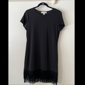 NWT Black Michael Kors Flapper Fringe Shirtdress